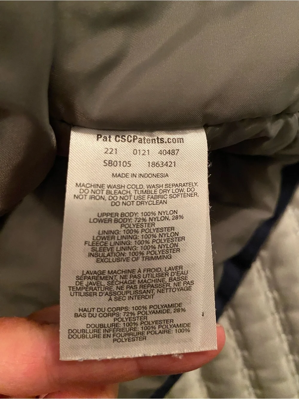Columbia Navy and Gray Kids Hooded Puffer Jacket with Lime Trim